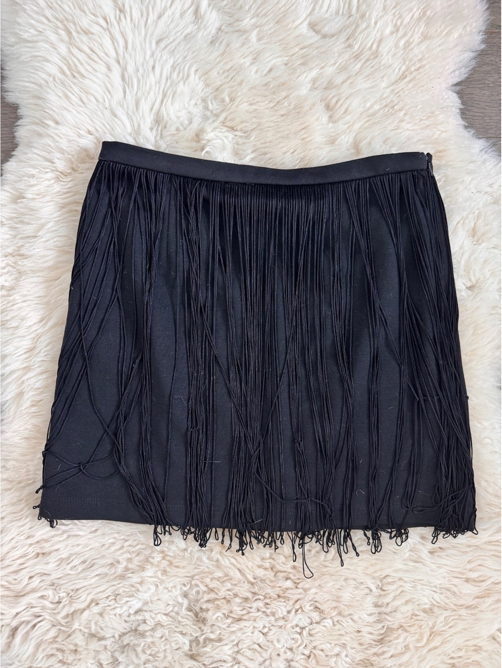 ASOS Black fringe mini skirt